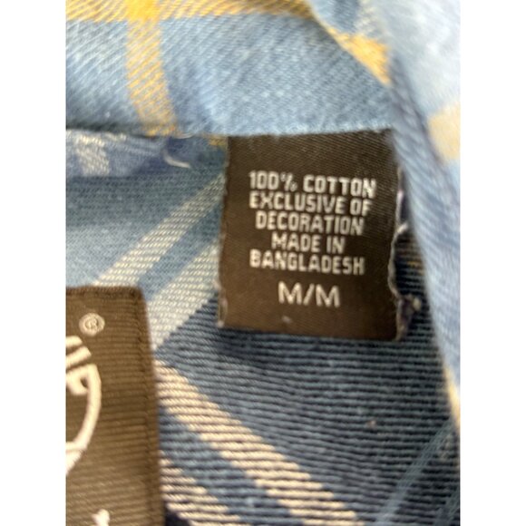 Timberland Shirt Men's Medium Blue Plaid Long Sleeve Button-Down Shirt - Picture 4 of 8